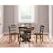 International Concepts 36 in. Solid Wood Round Extension Dining Table with 4 Chairs in Hickory/Washed Coal K45-36RXT-23B-C2-4 - alternate 6